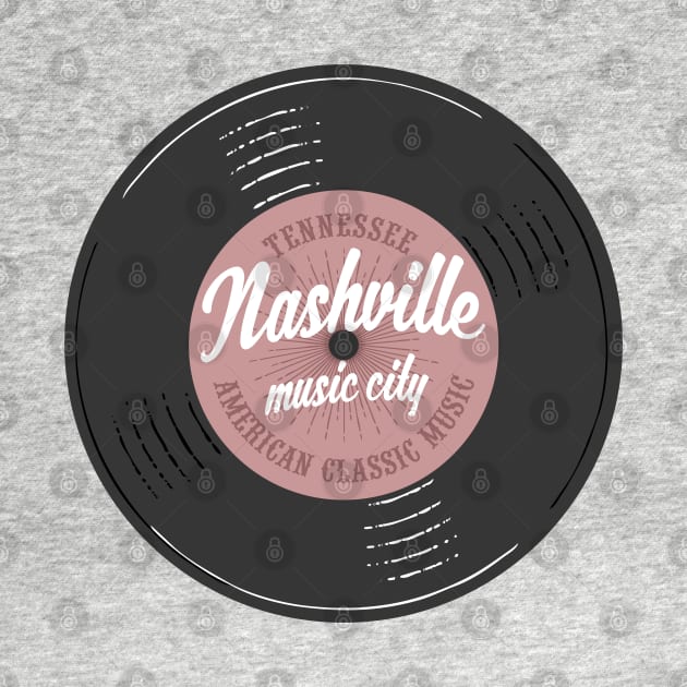 Nashville Music City Vinyl Tennessee by Designkix